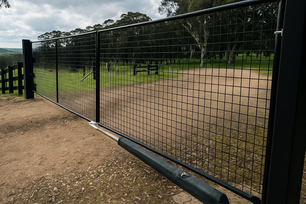 Electric swing gate automation with dual-arm motor setup
